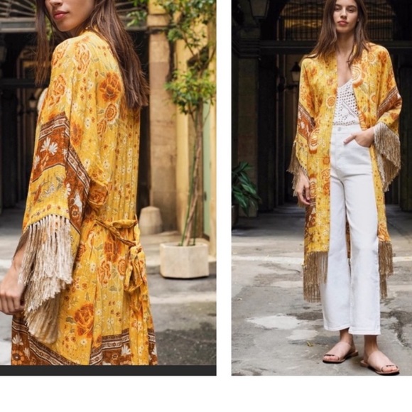 Spell & the Gypsy Mystic Tasselled Robe - Sunflower S/M Small Medium Recyclable - Picture 13 of 13